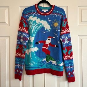 Surfing Santa Tacky Christmas Holiday Sweater
